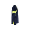 BLAKLADER 3520 High Vis T-Shirt Navy Blue / Hi-Vis Yellow (Men) in Cotton Single Jersey 180 gsm – side view; Application Long Sleeve, Holster Pockets false, Features 100% cotton; Hi-vis panels; Extended back