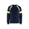 BLAKLADER 3520 High Vis T-Shirt Navy Blue / Hi-Vis Yellow (Men) in Cotton Single Jersey 180 gsm – product display image; Application Long Sleeve, Holster Pockets false, Features 100% cotton; Hi-vis panels; Extended back