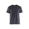 BLAKLADER 3525 Short Sleeve T-Shirt Black Melange (Men) in Lightweight Cotton Single Jersey – product display image; Holster Pockets false