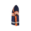 BLAKLADER 3337 High Vis T-Shirt Navy blue / Orange (Men) in UV-Protective Wicking Polyester Pique – alternate side view; Application Short Sleeve, Holster Pockets false, Features Moisture wicking; Hi-vis panels; UV protected; Wide reflectors