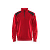 BLAKLADER 3353 Craftsman Sweater Red / Black in Cotton French Terry 320 gsm – product display image; Holster Pockets false