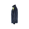 BLAKLADER 3353 High Vis Sweater Dark Navy Blue / Hi-Vis Yellow (Men) in Cotton French Terry – alternate side view; Application Craftsman, Holster Pockets false, Features 100% cotton; Hi-vis panels
