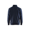 BLAKLADER 3353 Craftsman Sweater Dark Navy / Black (Men) in Cotton French Terry 320 gsm – front view; Holster Pockets false, Features 100% cotton; Hi-vis panels
