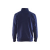BLAKLADER 3353 Craftsman Sweater Navy Blue / Cornflower Blue (Men) in Cotton French Terry 320 gsm – front view; Holster Pockets false, Features 100% cotton; Hi-vis panels