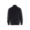 BLAKLADER 3353 Craftsman Sweater Black / Mid Grey (Men) in Cotton French Terry 320 gsm – front view; 0 wide, Holster Pockets false, Features 100% cotton; Hi-vis panels