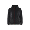 BLAKLADER 3363 Fleece Sweater Black / Red (Men) in Polyester Pique Fleece – product display image; Holster Pockets false, Features Soft, brushed inner; Kangaroo pocket