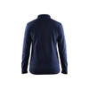 BLAKLADER 3372 Craftsman Sweater Navy Blue (Women) in Cotton French Terry 320 gsm – front view; Holster Pockets false, Features 100% cotton
