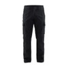 BLAKLADER 1466 Industry Trouser Black (Men) in 2-Way Stretch Cotton Canvas with Kneepad Pockets – product display image; Holster Pockets false, Kneepad Pockets true