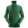 SNICKERS Wool Green  Pullover  for Electricians that have 1/4 Zip  available in Australia and New Zealand