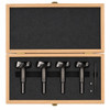 FAMAG 1624 Bormax 2.0 Prima Forstner Bit Set 35, 40, 45, 50 mm Centre Point; Pilot Guided – product display image; 35-50 mm, Application Flat-Bottom Boring, Suitable Materials Softwood;Hardwood;MDF;Plastic;Steel