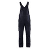 BLAKLADER 2666 Industry Bib Overall Dark Navy Blue (Men) in 2-Way Stretch Cotton Canvas with Kneepad Pockets – product display image; Holster Pockets false, Kneepad Pockets true, Features 2-way stretch; Pre-bent legs; Reflective details