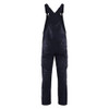 BLAKLADER 2666 Industry Bib Overall Dark Navy Blue (Men) in 2-Way Stretch Cotton Canvas with Kneepad Pockets – front view; Holster Pockets false, Kneepad Pockets true, Features 2-way stretch; Pre-bent legs; Reflective details