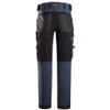 Buy online in Australia, New Zealand and Canada SNICKERS 4-Way Stretch Navy Blue Trousers for Floorlayers that have Kneepad Pockets
