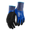 BLAKLADER 2936 Craftsman Glove Cornflower Blue in Nitrile Coated Knit – product display image; Gender Unisex, Holster Pockets false, Features Waterproof; Allround glove; Suitable in oily conditions; Unlined