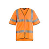 BLAKLADER 3034 Flame Resistant Waistcoat Orange (Men) in Flame Resistant (Flame resistant material; Antistatic quality; Extended back) – product display image; Application Craftsman, Holster Pockets false