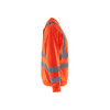 BLAKLADER 3341 High Vis Sweater Hi-Vis Red (Men) in Polyester Jersey – side view; Application Craftsman, Holster Pockets false, Features Wide reflectors
