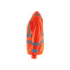 BLAKLADER 3341 High Vis Sweater Hi-Vis Red (Men) in Polyester Jersey – alternate side view; Application Craftsman, Holster Pockets false, Features Wide reflectors
