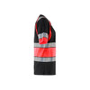 BLAKLADER 3410 High Vis T-Shirt Black / Hi-Vis Red (Women) in Cotton Single Jersey 180 gsm – side view; Application Short Sleeve, Holster Pockets false, Features Moisture wicking; Hi-vis panels; Wide reflectors