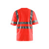 BLAKLADER 3413 High Vis T-Shirt Hi-Vis Red (Men) in Polyester Pique – front view; Application Craftsman, Holster Pockets false, Features Wide reflectors