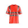 BLAKLADER 3413 High Vis T-Shirt Hi-Vis Red (Men) in Polyester Pique – product display image; Application Craftsman, Holster Pockets false, Features Wide reflectors