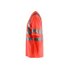 BLAKLADER 3413 High Vis T-Shirt Hi-Vis Red (Men) in Polyester Pique – alternate side view; Application Craftsman, Holster Pockets false, Features Wide reflectors