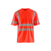 BLAKLADER 3420 High Vis T-Shirt Hi-Vis Red (Men) in UV-Protective Moisture-Wicking Polyester Birdseye Knit – product display image; Application Craftsman, Holster Pockets false, Features Functional knitted; Moisture wicking; UV protected; Wide refle…