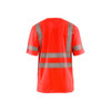 BLAKLADER 3420 High Vis T-Shirt Hi-Vis Red (Men) in UV-Protective Moisture-Wicking Polyester Birdseye Knit – front view; Application Craftsman, Holster Pockets false, Features Functional knitted; Moisture wicking; UV protected; Wide reflectors