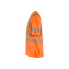 BLAKLADER 3420 High Vis T-Shirt Orange (Men) in UV-Protective Moisture-Wicking Polyester Birdseye Knit – alternate side view; Application Craftsman, Holster Pockets false, Features Functional knitted; Moisture wicking; UV protected; Wide reflectors