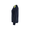 BLAKLADER 3408 High Vis Sweater Dark Navy Blue / Hi-Vis Yellow (Women) in Cotton French Terry – alternate side view; Application Craftsman, Holster Pockets false, Features 100% cotton
