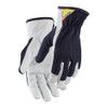 BLAKLADER 2801 Craftsman Glove Dark Navy / White in Goatskin Leather Cotton – product display image; Gender Unisex, Holster Pockets false, Features Allround glove; Unlined; Open cuff; Reinforced fingertips