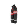 BLAKLADER 3551 High Vis Sweater Black / Hi-Vis Red (Men) in Cotton French Terry 320 gsm – alternate side view; Application Craftsman, Holster Pockets false, Features Hi-vis panels; Wide reflectors