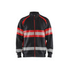 BLAKLADER 3551 High Vis Sweater Black / Hi-Vis Red (Men) in Cotton French Terry 320 gsm – product display image; Application Craftsman, Holster Pockets false, Features Hi-vis panels; Wide reflectors