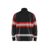 BLAKLADER 3551 High Vis Sweater Black / Hi-Vis Red (Men) in Cotton French Terry 320 gsm – front view; Application Craftsman, Holster Pockets false, Features Hi-vis panels; Wide reflectors
