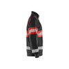 BLAKLADER 3551 High Vis Sweater Black / Hi-Vis Red (Men) in Cotton French Terry – side view; Application Craftsman, Holster Pockets false, Features Hi-vis panels; Wide reflectors