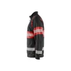 BLAKLADER 3551 High Vis Sweater Black / Hi-Vis Red (Men) in Cotton French Terry – alternate side view; Application Craftsman, Holster Pockets false, Features Hi-vis panels; Wide reflectors