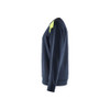 BLAKLADER 3580 High Vis Sweater Dark Navy Blue / Hi-Vis Yellow (Men) in Cotton French Terry 320 gsm – alternate side view; Application Craftsman, Holster Pockets false, Features 100% cotton
