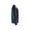 BLAKLADER 3580 High Vis Sweater Dark Navy Blue / Hi-Vis Yellow (Men) in Cotton French Terry – side view; Application Craftsman, Holster Pockets false, Features 100% cotton