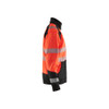 BLAKLADER 3556 High Vis Sweater Hi-Vis Red / Black (Men) in Polyester Jersey – side view; Application Craftsman, Holster Pockets false, Features Soft, brushed inner; Kangaroo pocket; Wide reflectors