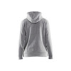 BLAKLADER 3560 Craftsman Hoodie Grey Melange (Women) in Cotton Sweat – front view; Holster Pockets false, Features Soft, brushed inner; Kangaroo pocket