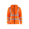BLAKLADER 3565 High Vis Fleece Sweater Orange (Men) in Pique Fleece – product display image; Application Craftsman, Holster Pockets false, Features Soft, brushed inner; Wide reflectors