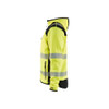 BLAKLADER 4923 High Vis Jacket Hi-Vis Yellow / Black (Men) in Heavy Knit Polyester – alternate side view; Application Craftsman, Holster Pockets false, Features Comfy, brushed inner; Extended back; Segmented reflectors; Two-way plastic zip