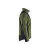 BLAKLADER 5942 Craftsman Softshell Jacket Autumn Green / Black (Men) in Knitted Polyester – side view; Holster Pockets false, Features Softshell reinforcements; Comfy, brushed inner; Extended back, Stretch true
