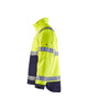 The Blaklader 4827 jacket in High Vis Yellow with Navy Blue details is a stylish choice for work and leisure.