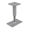 PITZL R / L Post Base M24 227mm Height Adjustable Right / Left Thread; Rectangular Upper Plate – product display image; Steel, Application Timber Construction, Range PTP easy