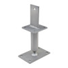 PITZL R / L Post Base M24 Height Adjustable 167mm High Right / Left Thread; Square Upper Plate 100x100x6mm – product display image; Steel, Application Timber Construction, Range PTP easy