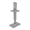 PITZL R / L Post Base M24 Height Adjustable 227mm High Right / Left Thread; Square Upper Plate 100x100x6mm – product display image; Steel, Application Timber Construction, Range PTP easy