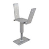 PITZL R / L Post Base M24 226mm Height Adjustable Right / Left Thread – product display image; Steel, Application Timber Construction, Range PTP easy