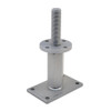 PITZL R / L Post Base M30 Height Adjustable 150mm High Right / Left Thread; Round Upper Plate Ø100x6mm – product display image; Steel, Application Timber Construction, Range PTP plus