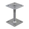 PITZL THREADED ROD Post Base M20 Threaded Rod / Height Adjustable 150 mm Threaded Rod; Base 100 × 100 × 6 mm; Upper 100 × 100 × 6 mm – product display image; Steel, Application Timber Construction, Range PTP easy