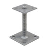 PITZL THREADED ROD Post Base M20 Threaded Rod / Height Adjustable 150 mm Threaded Rod; Base 100 × 100 × 6 mm; Upper 80 × 80 × 5 mm – product display image; Steel, Application Timber Construction, Range PTP easy